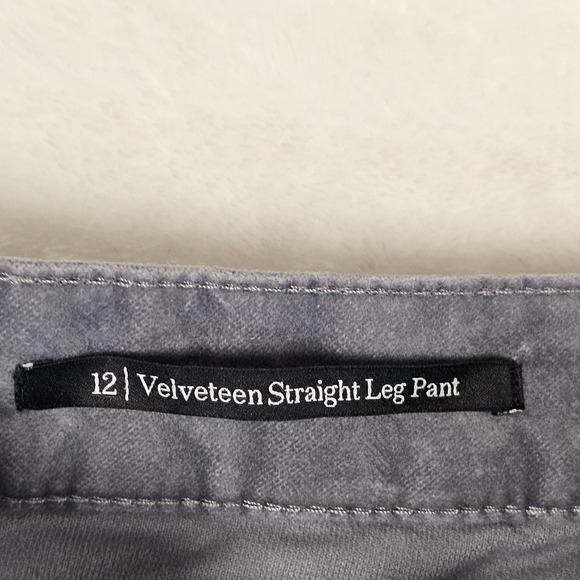 Talbots Velvet High Waist Straight Leg Gray Pants 12 Stretch Holiday Casual - Picture 5 of 11
